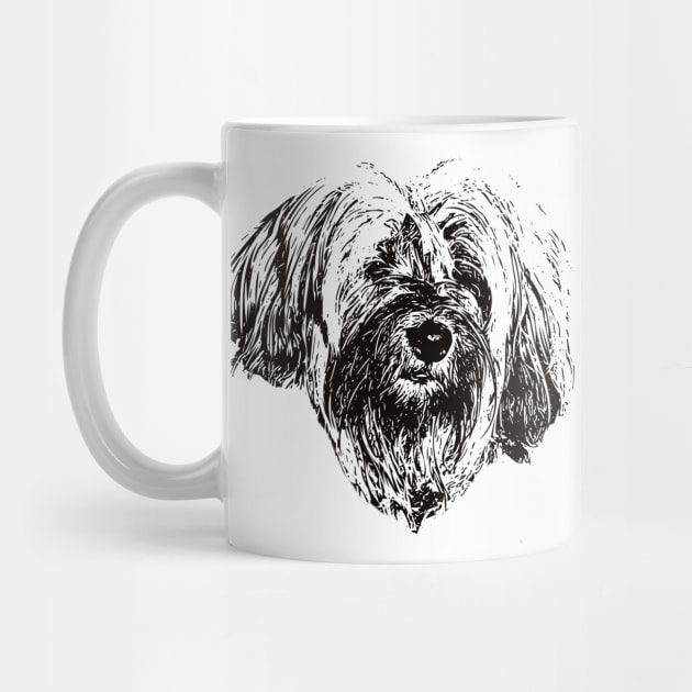 Tibetan Terrier Face Design - A Tsang Apso Christmas Gift by DoggyStyles